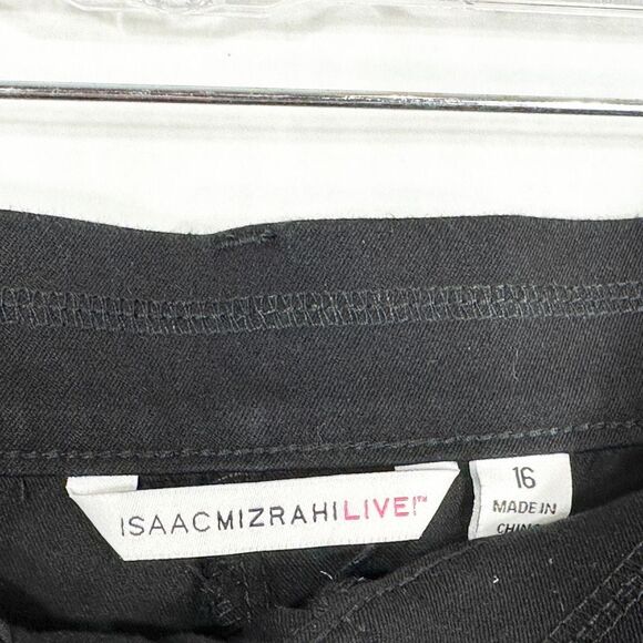 Isaac Mizrahi Plus Size‎ 16 Pants Black Trousers Flare High Rise Stretch 266 - Picture 8 of 9